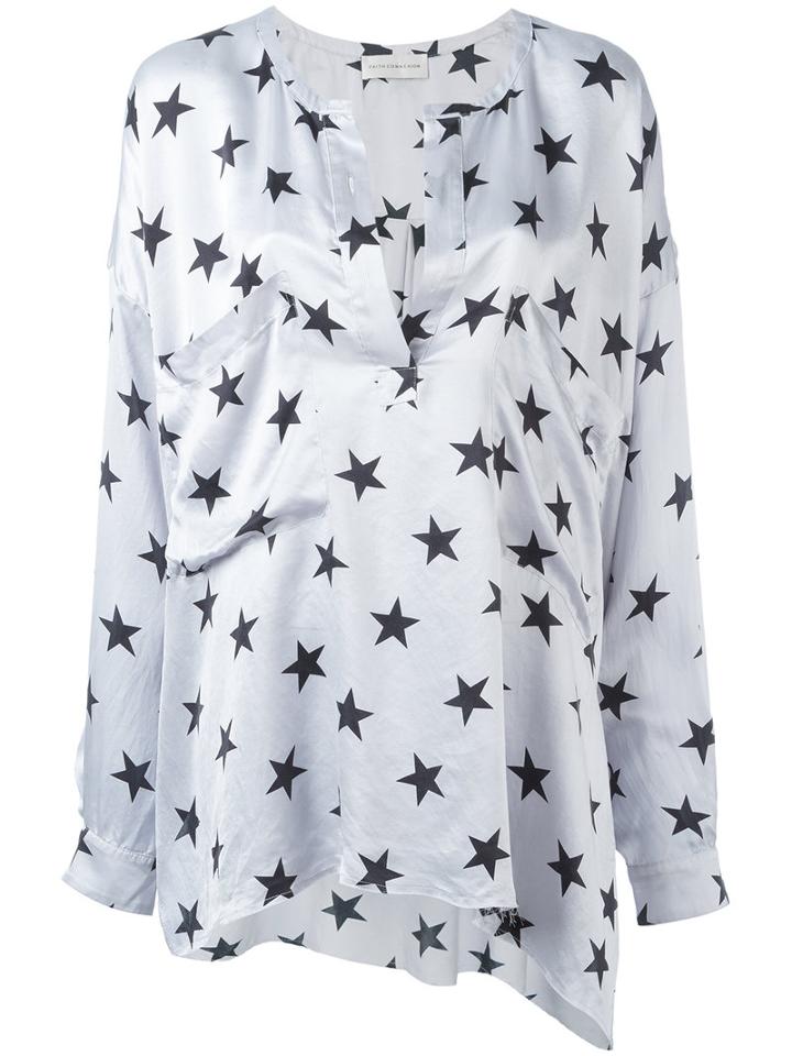 Faith Connexion Star Raw Hem Tunic, Women's, Size: Xs, Blue, Silk