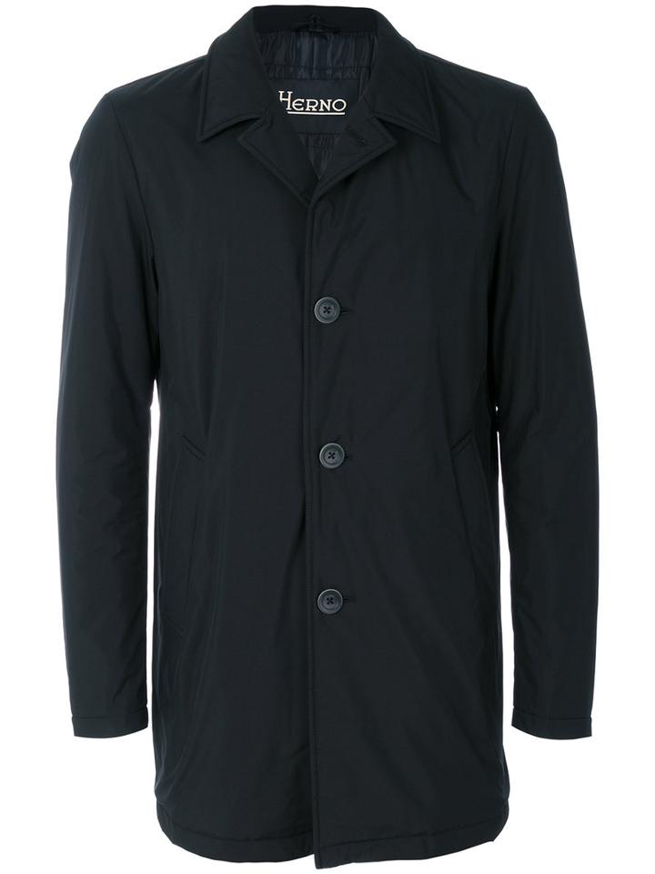 Herno - Button-down Collared Jacket - Men - Cotton/acrylic/polyamide/polyester - 50, Blue, Cotton/acrylic/polyamide/polyester
