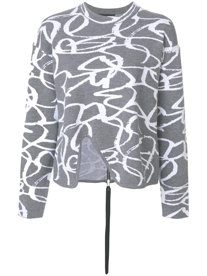 Proenza Schouler Embroidered Knitted Sweater - Grey