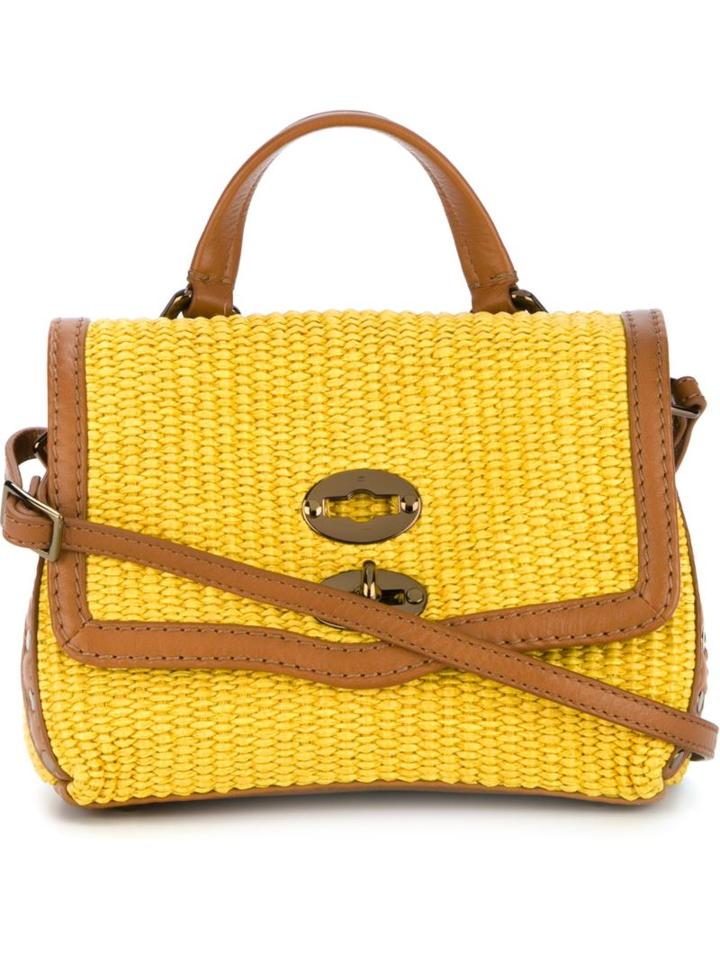 Zanellato Woven Cross Body Bag, Women's, Yellow/orange, Leather/straw