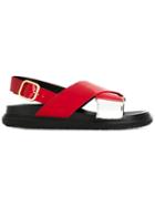 Marni Fussbett Sandals, Women's, Size: 36, Red, Leather/rubber
