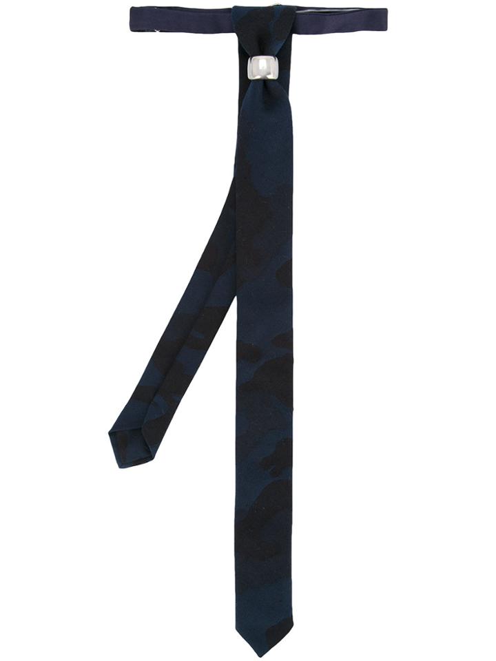 Cor Sine Labe Doli Metal Ring Skinny Tie - Blue