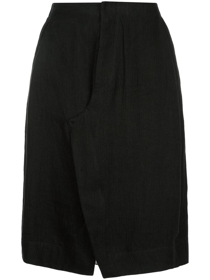 Bassike Tailored Tuck Detail Skirt - Black