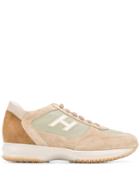 Hogan Panelled Lace-up Sneakers - Neutrals