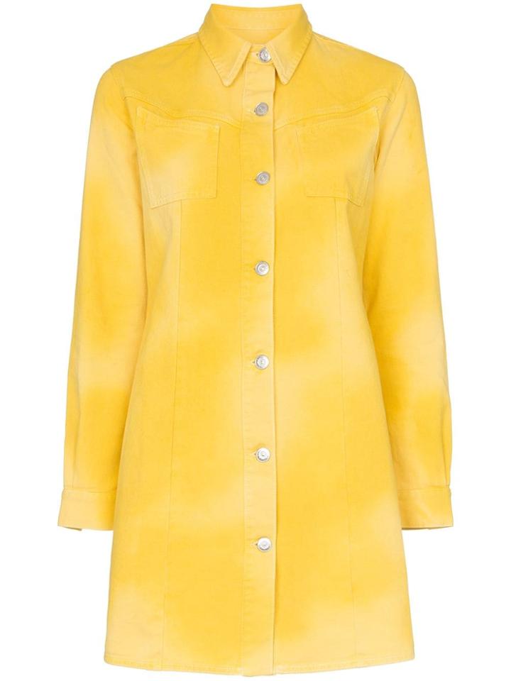Ganni Hopewell Denim Mini Dress - Yellow