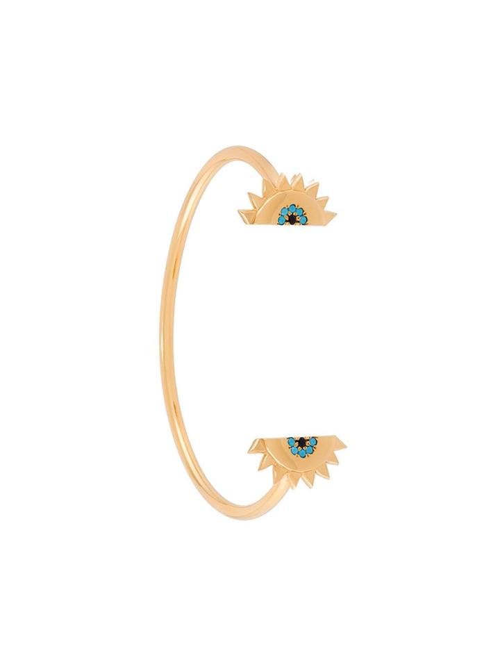 Eye M By Ileana Makri Double Detail Bangle - Metallic