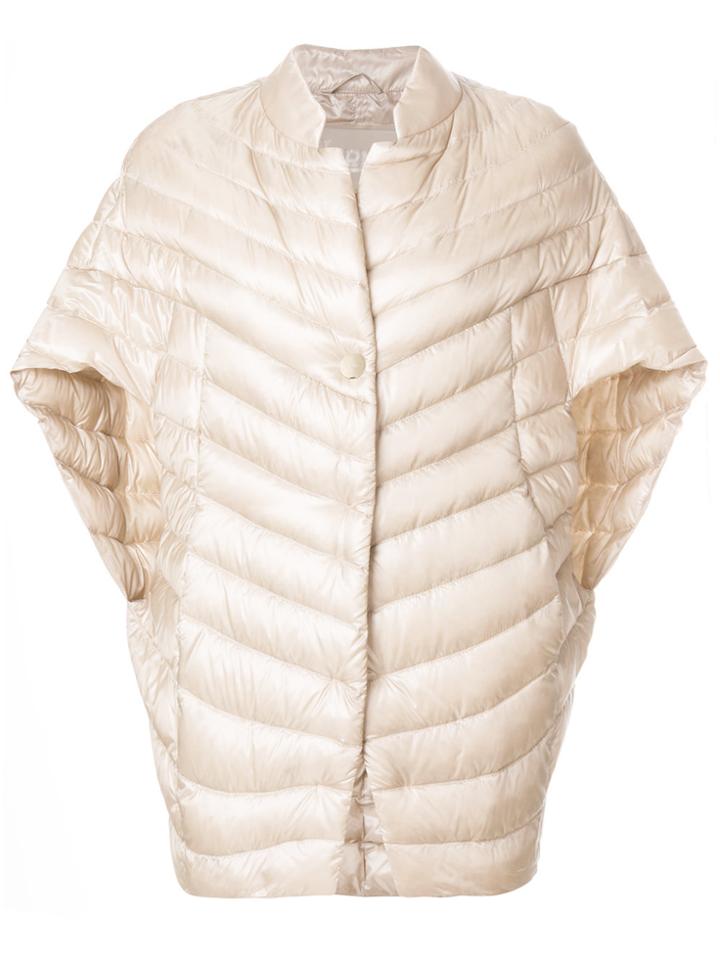 Herno Batwing Sleeve Down Cape - Nude & Neutrals