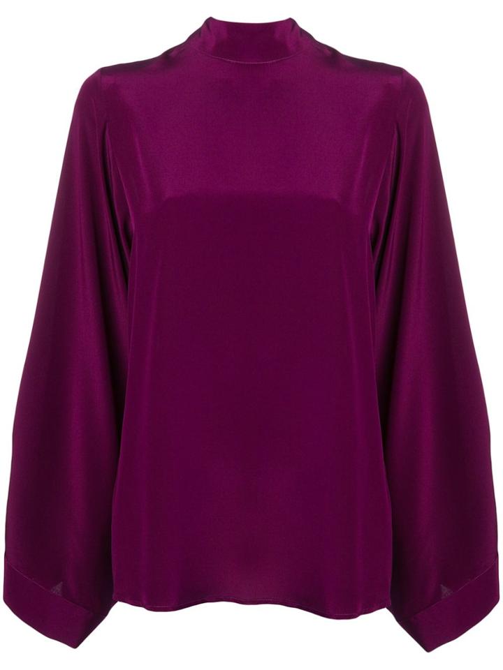 Erika Cavallini Back Bow Tie Blouse - Pink & Purple