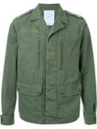 Mr. Gentleman Notched Lapel Military Jacket, Men's, Size: Large, Green, Cotton