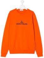 Stone Island Junior Printed Logo Sweatshirt - Orange