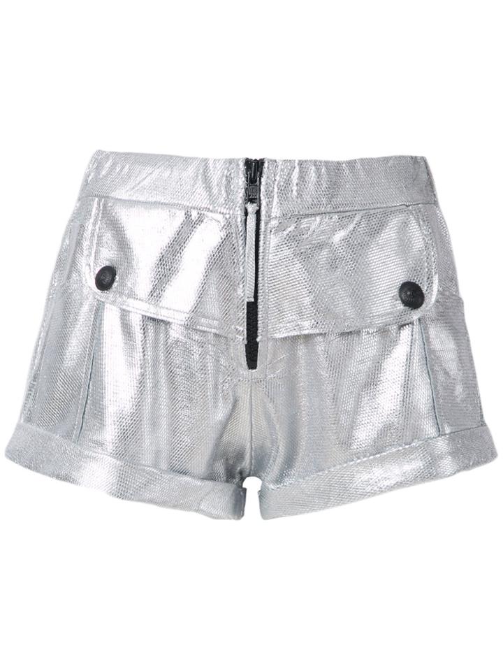 Andrea Bogosian Leather Shorts - Metallic