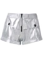 Andrea Bogosian Leather Shorts - Metallic