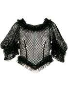 Comme Des Garçons Mesh Ruffle Top - Black