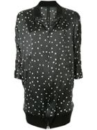Ann Demeulemeester Petal Print Oversized Bomber Jacket - Black