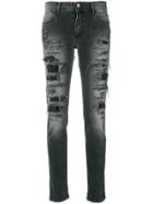 Just Cavalli Distressed Skinny Jeans - Black