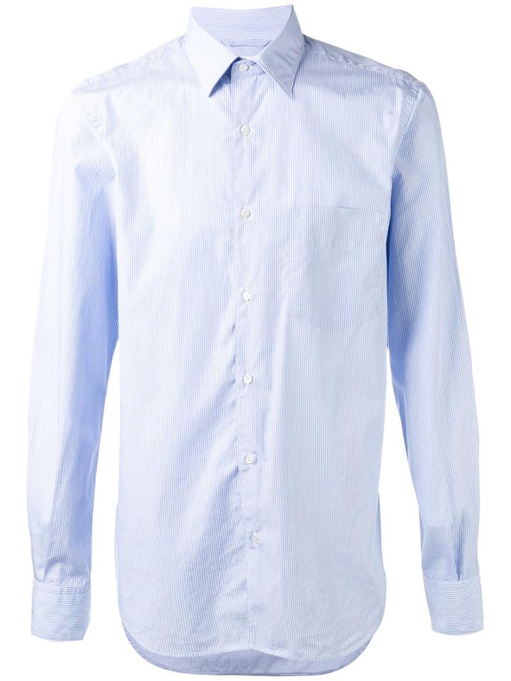 Aspesi Striped Shirt, Size: 40, Blue, Cotton