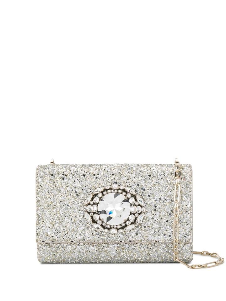 Jimmy Choo Thea Glitter Crossbody Bag - Gold