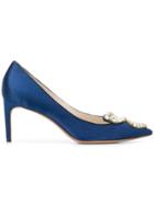 Sophia Webster Bibi Butterfly 100 Pearl-embellished Pumps - Blue