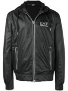 Ea7 Emporio Armani Hooded Logo Jacket - Black