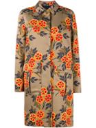 Msgm Floral Printed Coat, Women's, Size: 40, Yellow/orange, Cotton/polyester/viscose