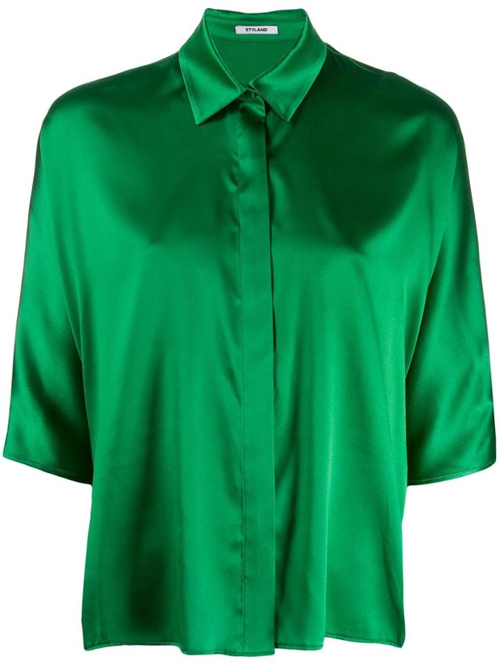 Styland Buttoned-up Blouse - Green