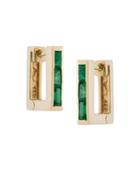 Lizzie Mandler Fine Jewelry Petit Square Emerald 'huggies' Earrings, Women's