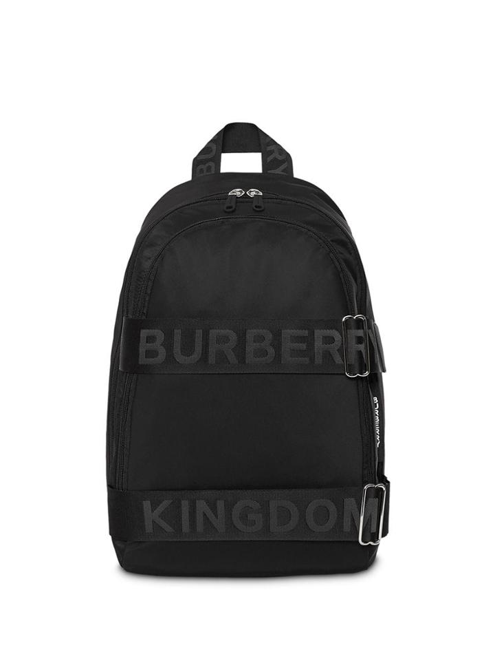 Burberry Large Logo Strap Backpack - Black