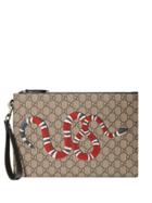 Gucci Gg Pouch With Kingsnake - Brown