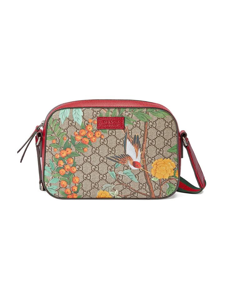 Gucci Gucci Tian Gg Supreme Shoulder Bag, Men's, Red, Leather/nylon/canvas/microfibre