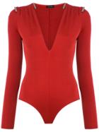 Tufi Duek Embellished Bodysuit - Red
