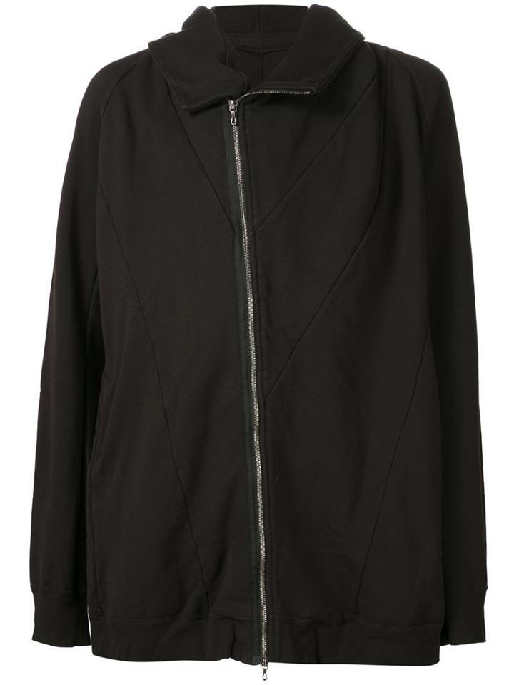 Julius Long Asymmetric Paneled Hoodie