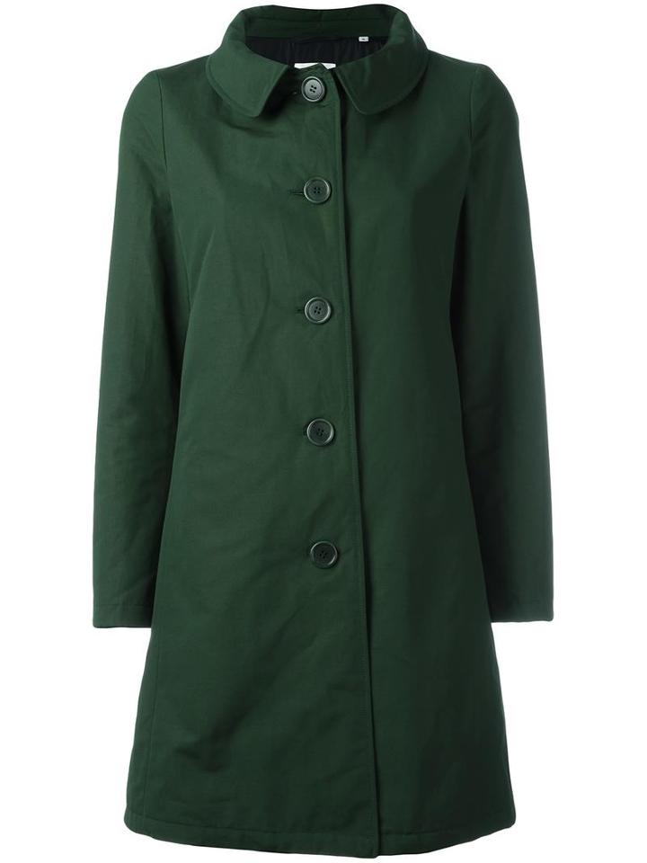 Aspesi Buttoned Mid Coat, Women's, Size: Xl, Green, Cotton/polyester/polyamide