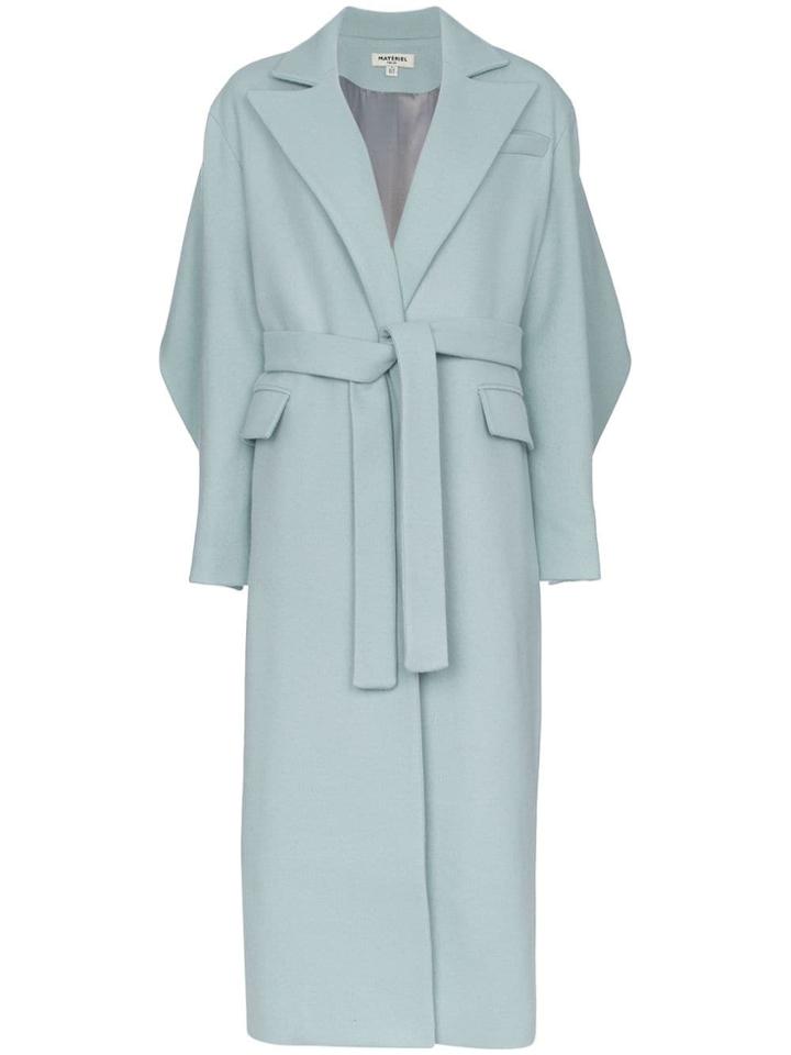 Matériel Long Belted Coat - Blue