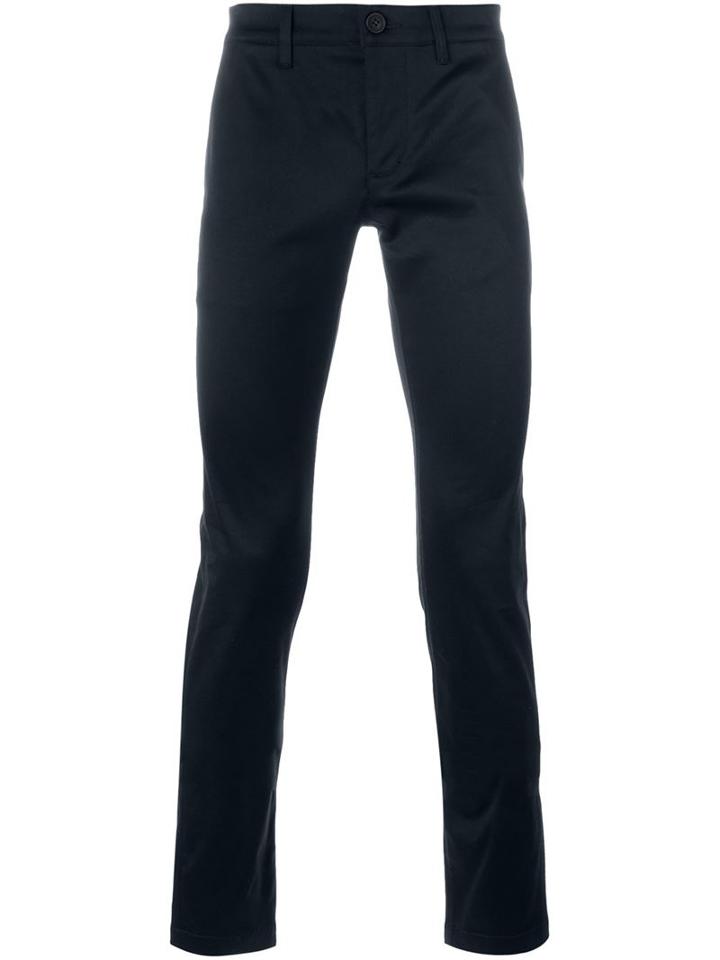 Saint Laurent Slim Fit Chinos, Men's, Size: 34, Blue, Cotton/polyurethane