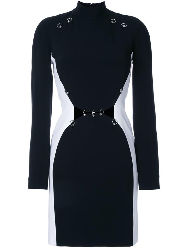 Mugler Fitted Long Sleeve Dress, Women's, Size: 36, Black, Spandex/elastane/acetate/viscose