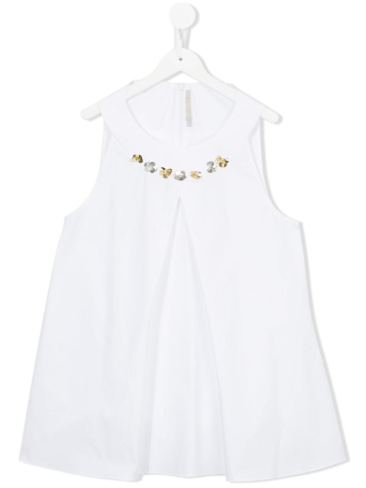 Loredana Floral Appliqué Top - White