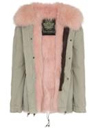 Mr & Mrs Italy Pink Fur Lined Parka - Green
