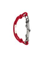 Alexander Mcqueen Snake Logo Plaque Bracelet - Red