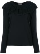 Sonia Rykiel Lace Collar Top - Black