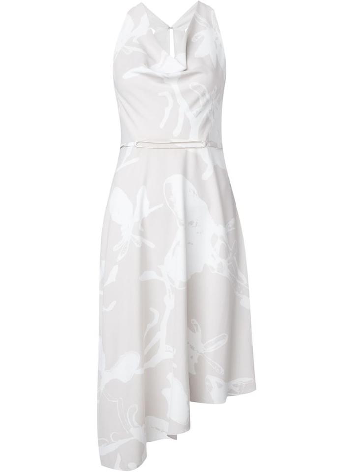 Halston Heritage Printed Asymmetric Dress