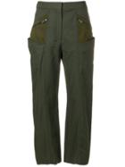Stella Mccartney Contrast Pocket Cropped Trousers - Green
