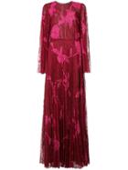 Sachin & Babi Modi Lace Gown - Red