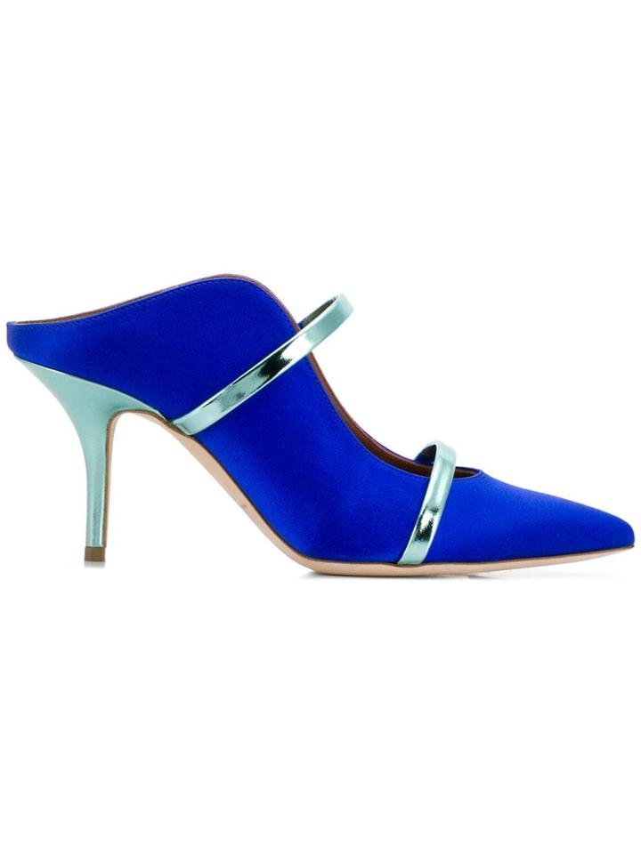 Malone Souliers By Roy Luwolt Maureen Satin Mules - Blue