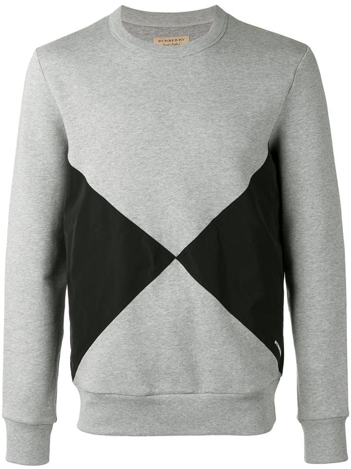 Burberry - Overlaid Geometric Motif Sweatshirt - Men - Cotton/polyester - S, Grey, Cotton/polyester