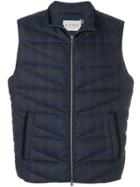 Etro Check Padded Gilet - Blue