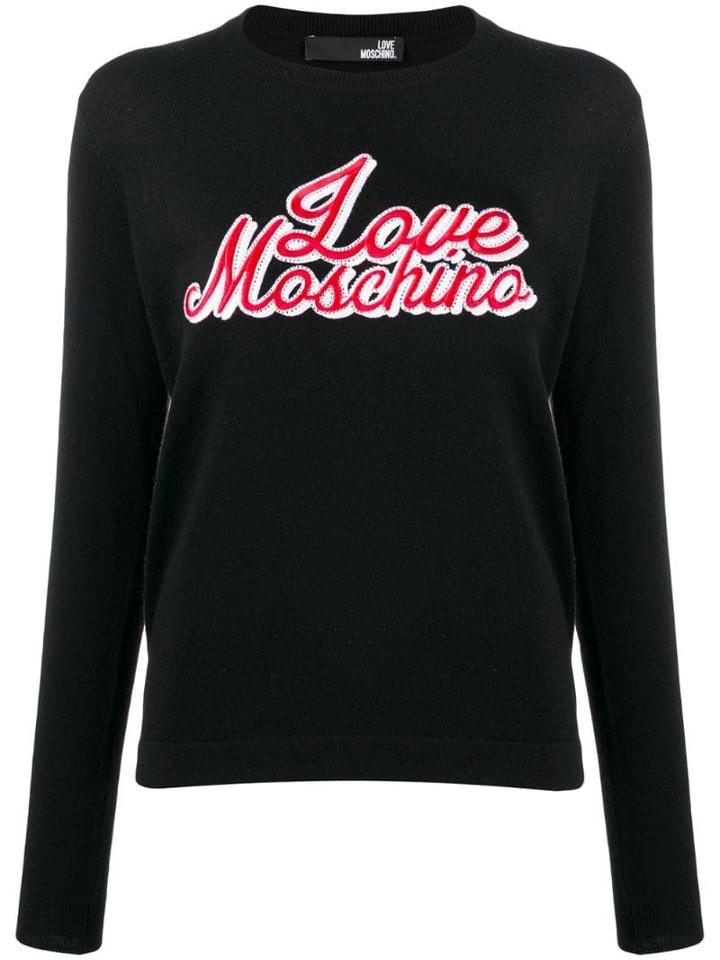 Love Moschino Stitched Logo Jumper - Black