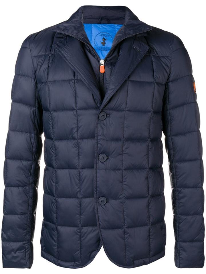 Save The Duck Blazer Style Padded Jacket - Blue