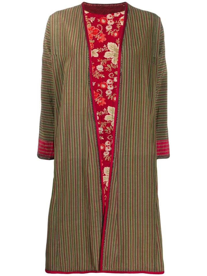 A.n.g.e.l.o. Vintage Cult 1970s Striped Floral Reversible Coat - Green