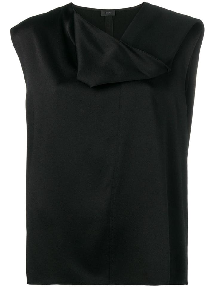 Joseph Draped Neck Top - Black