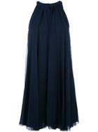 Lanvin Pleated Layered Dress, Women's, Size: 38, Blue, Silk/polyester